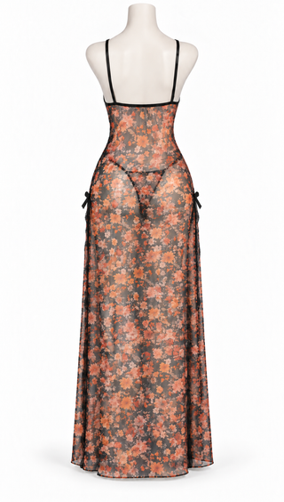 Women’s Long Floral Chiffon Nightdress