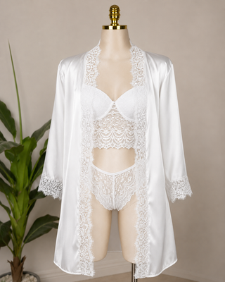 Women’s 4-Piece Satin Lingerie Set