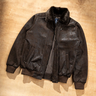 Leather Fur Collar Jacket