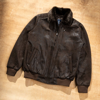 Leather Fur Collar Jacket
