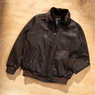 Leather Fur Collar Jacket