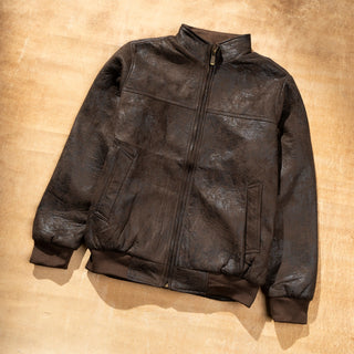 Leather High Collar Jacket