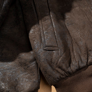 Leather Fur Collar Jacket