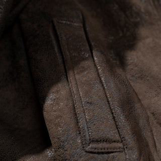 Leather Fur Collar Jacket