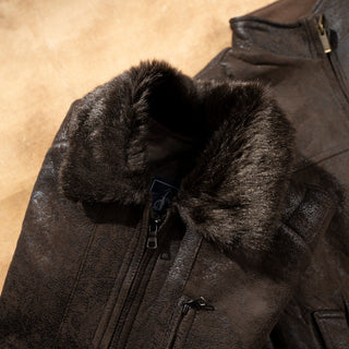 Leather Fur Collar Jacket