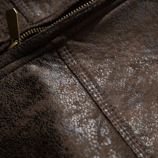 Leather Fur Collar Jacket