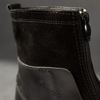 Men's Genuine Hard Leather Zipper Half Boots