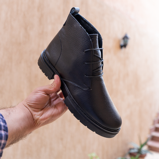 Men's Genuine Lace-up Leather Half Boot