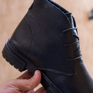 Men's Genuine Lace-up Leather Half Boot