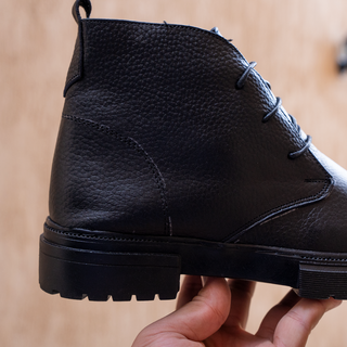 Men's Genuine Lace-up Leather Half Boot