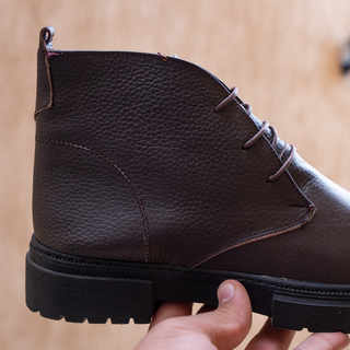 Men's Genuine Lace-up Leather Half Boot