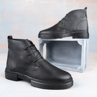 Men's Genuine Lace-up Leather Half Boot