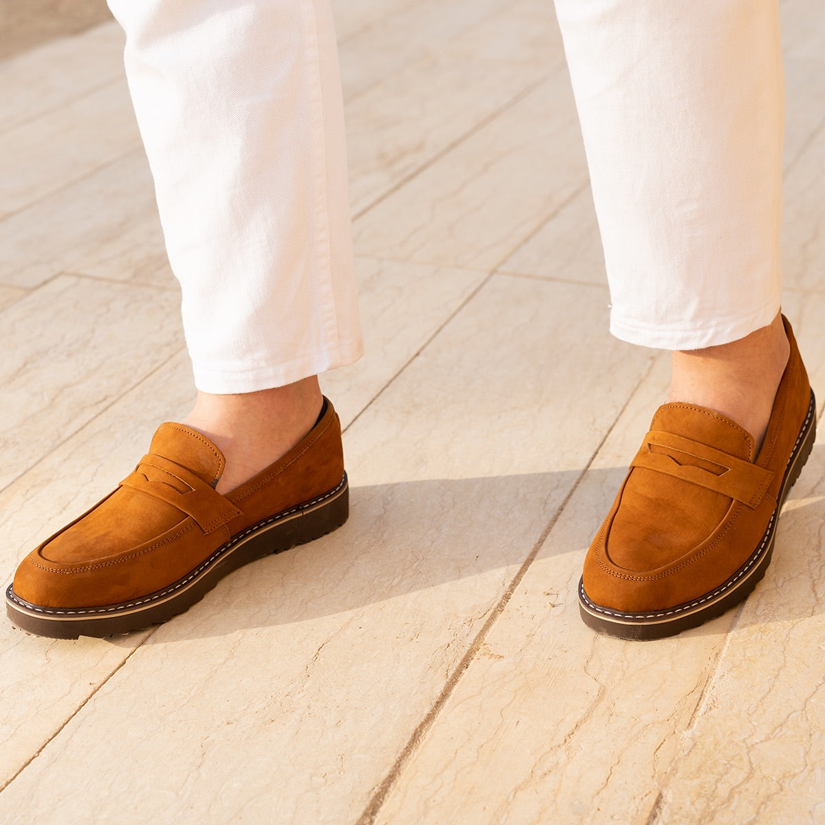 Strapped-up Suede Loafers (M3)