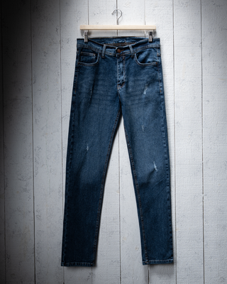 Distressed Stretch Denim Jeans