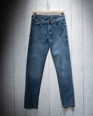 Distressed Stretch Denim Jeans