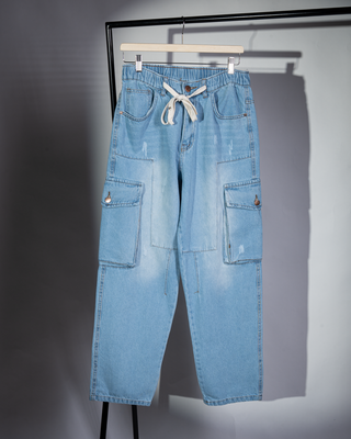 Men’s Distressed Cargo Jeans