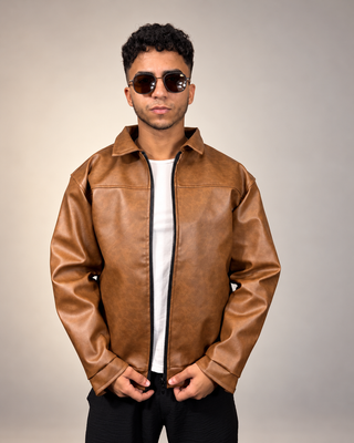 Luxe Leather Bomber Jacket