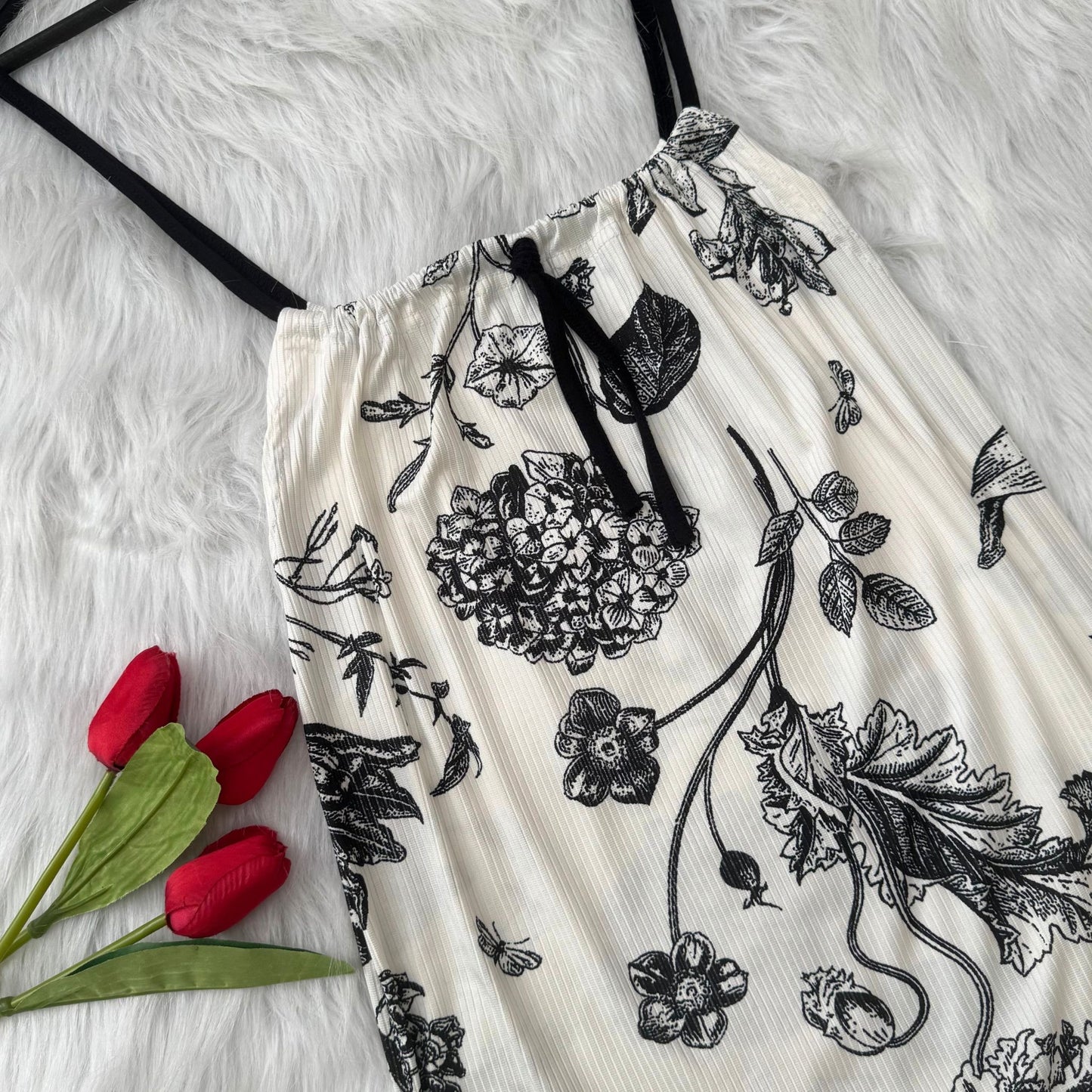 Ribbed Floral Dress